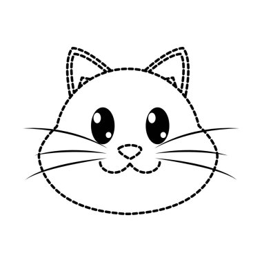 noktalı şekil mutlu kedi baş sevimli hayvan karakter
