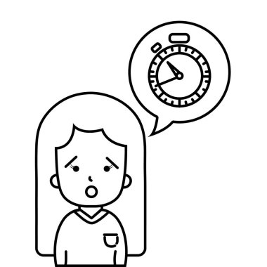 satır kadın bluzu ve sohbet kabarcığı Chronometre sürpriz