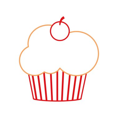 Cupcake tatlı tatlı ve unlu Tema izole tasarım vektör çizim