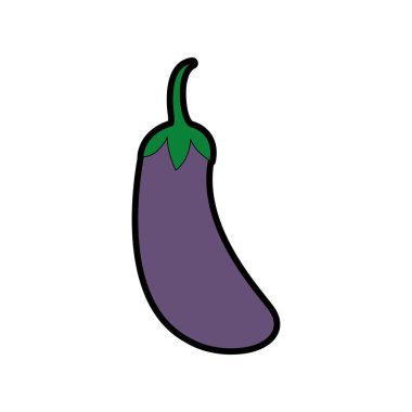 Patlıcan sebze sağlıklı ve organik gıda Tema izole tasarım vektör çizim