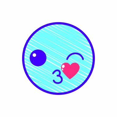 Yüz ifade karikatür karikatür ve Tema izole tasarım vektör çizim karakter