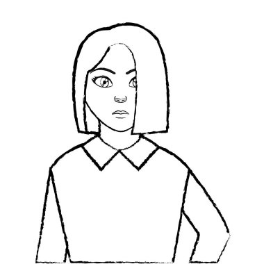 Grunge avatar kadın zarif bluz tarzı ile