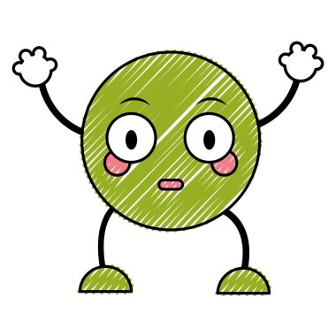 kolları ve bacakları ile sürpriz emoji ifade doodle