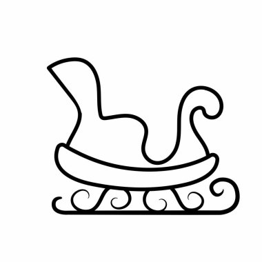 Neşeli Noel ve sezon Tema izole tasarım vektör çizim kızak simgesi