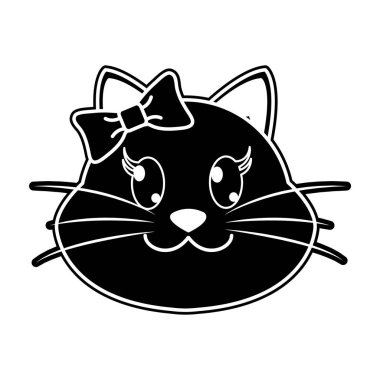 siluet dişi kedi baş sevimli hayvan