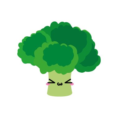 Brokoli sebze sağlıklı ve organik gıda Tema izole tasarım vektör çizim