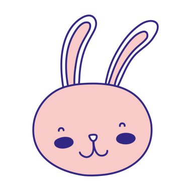 tam renkli mutlu tavşan baş hayvan çizgi film