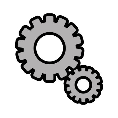 Dişli çark dişi daire tekerlek ve makine Tema izole tasarım vektör çizim