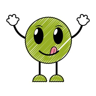 kolları ve bacakları ile komik emoji ifade doodle