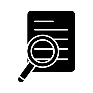 siluet iş belge kağıt büyüteç ile