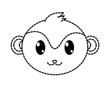 noktalı şekil maymun kafa sevimli hayvan karakter