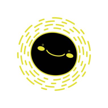 Neon düz doğa mutlu güneş hava kawaii