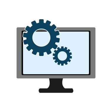 Bilgisayar aygıtı becerikli alet ve teknoloji Tema izole tasarım vektör çizim