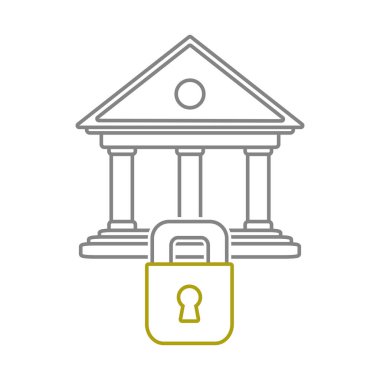 Sarı çizginin Finans banka ekonomi ile asma kilit güvenlik