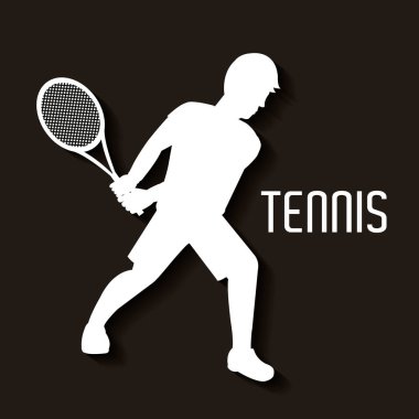 siluet adam play tenis raketi nesne ile