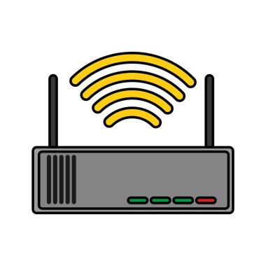 WiFi internet teknoloji ve iletişim Tema izole tasarım vektör çizim