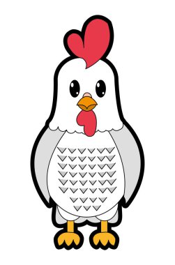 tam renkli horoz şirin çiftlik hayvan karakter