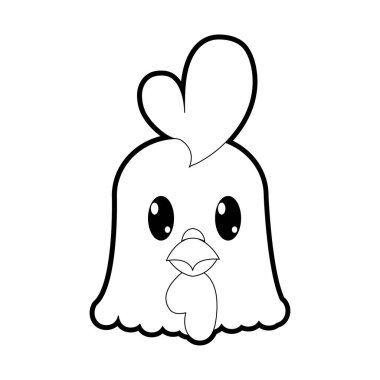 Anahat horoz baş sevimli hayvan karakter