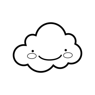 satır kawaii mutlu bulut gökyüzü şehrinde hava durumu