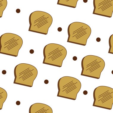 Ekmek, unlu gıda mutfak ve salonu Tema izole tasarım vektör çizim