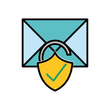 çizgi rengi mektup mesaj ile asma kilit iyi güvenlik