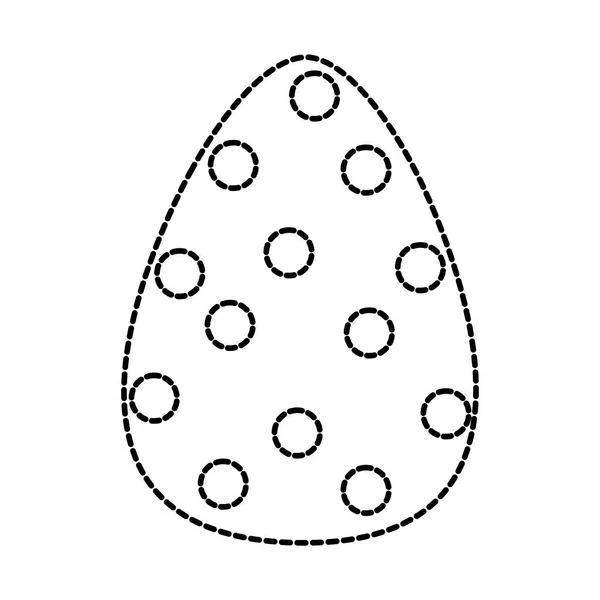 Prickade formen ägg påsk med punkter dekoration till fest — Stock vektor
