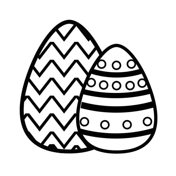 Oeufs ligne Pâques avec des chiffres points à la célébration des fêtes — Image vectorielle