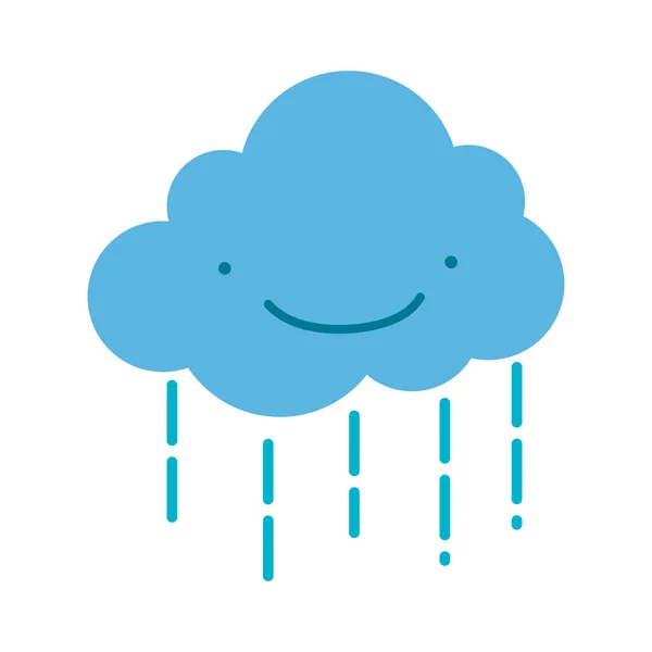 カラフルな可愛い幸せ雲天気を雨が降っています。 — ストックベクタ