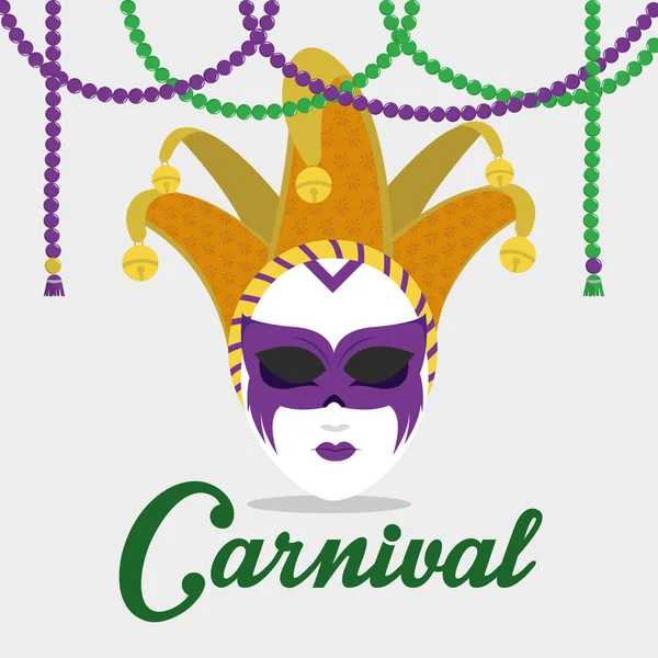 Mardi Gras design de carnaval — Vetor de Stock