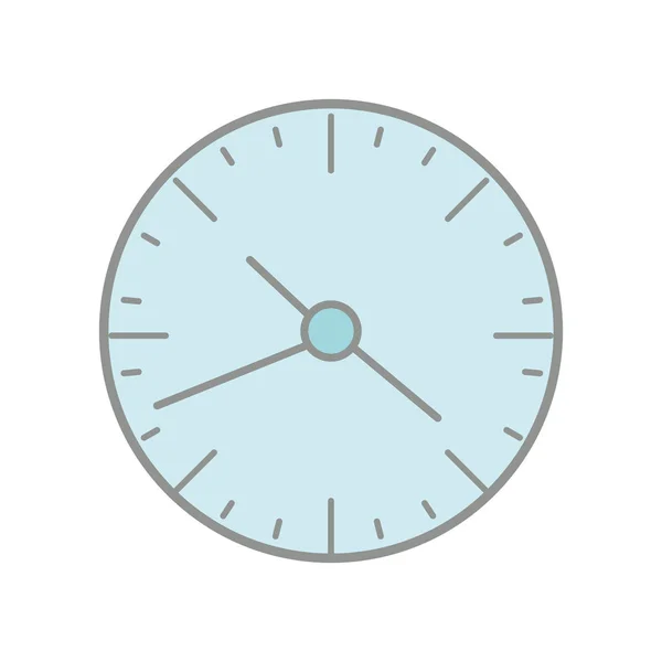 Línea color pared reloj redondo tiempo objeto — Vector de stock