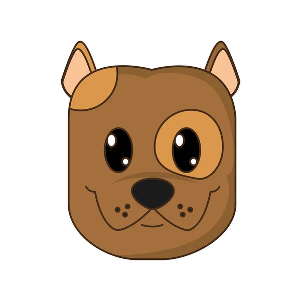 Tête de chien heureux personnage animal mignon — Image vectorielle