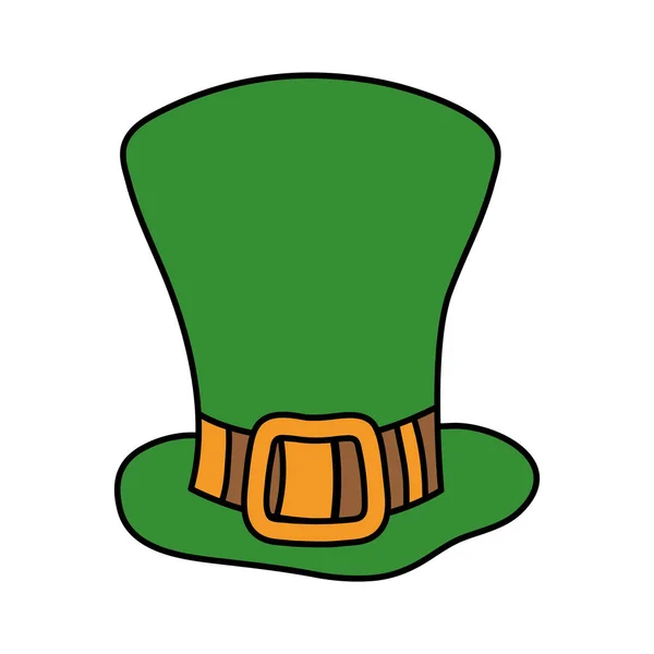 Line color st patrick hat to holiday celebration — Stock Vector