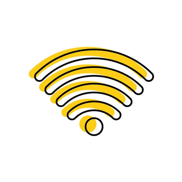 Wifi Tehnologiei Internetului Tema Comunicării Design Izolat Ilustrație Vectorială — Vector de stoc