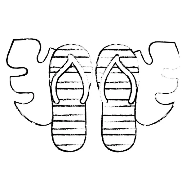 Sandalen und Blätter Design — Stockvektor