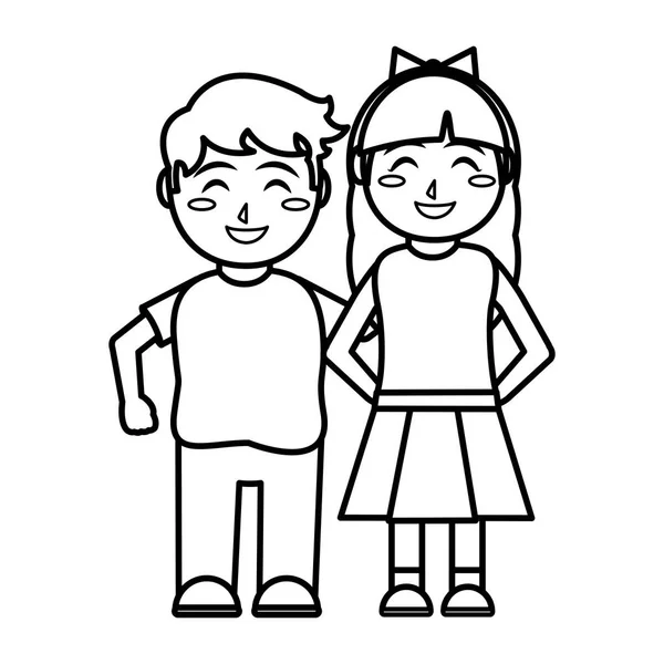 Meisje en jongen cartoon design — Stockvector