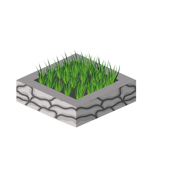 İzometrik çim tasarım — Stok Vektör