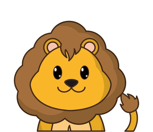 Sevimli aslan sevimli hayvan karakter — Stok Vektör