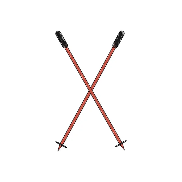 Ski poles design — Stock Vector