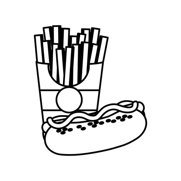 Krumplit és a hot dog design — Stock Vector