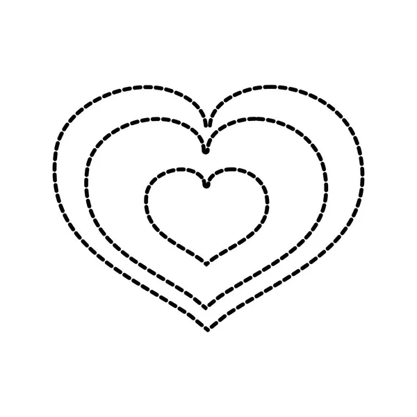 Пунктирная форма сердца символ страсти — стоковый вектор
