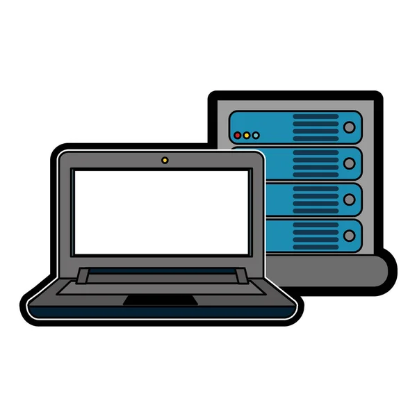 Web Hosting Data Center Tema Base Design Isolato Illustrazione Vettoriale — Vettoriale Stock