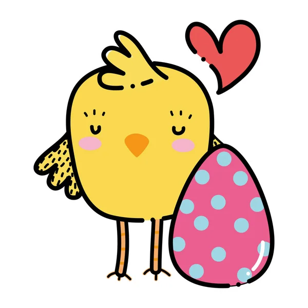 彩色小鸡与复活节装饰假日 — 图库矢量图片