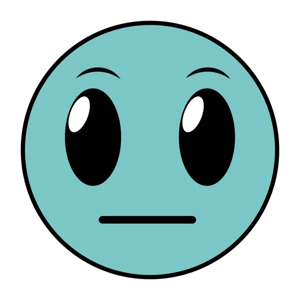 Χρώμα γραμμής μη γνωρίζοντας έκφραση προσώπου χειρονομία emoji — Διανυσματικό Αρχείο