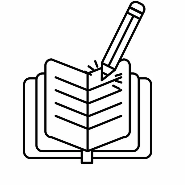 Książki Ołówek Edukacji Literatury Przeczytaj Temat Izolowany Projektowanie Ilustracji Wektorowych — Wektor stockowy