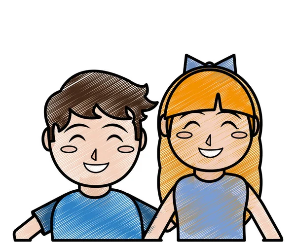 Menina e menino desenho animado —  Vetores de Stock
