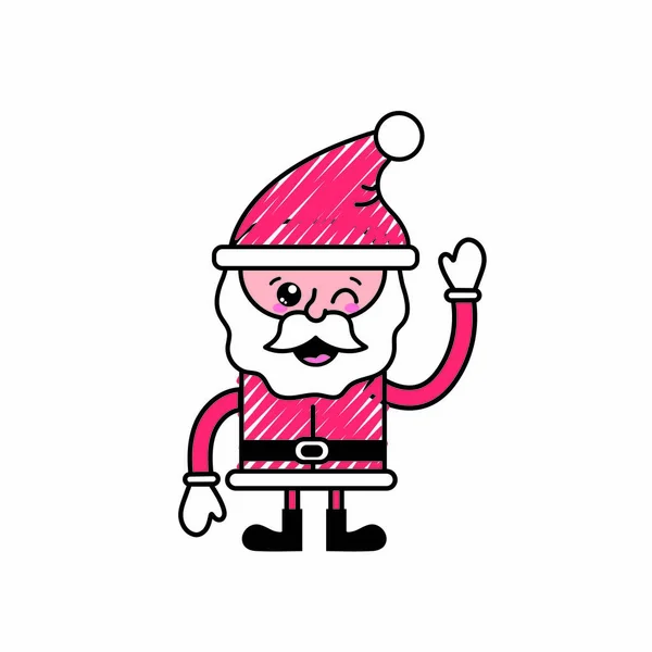 Санта Мультфильм Икона Рождества Сезон Тема Изолированный Дизайн Векторная Иллюстрация — стоковый вектор