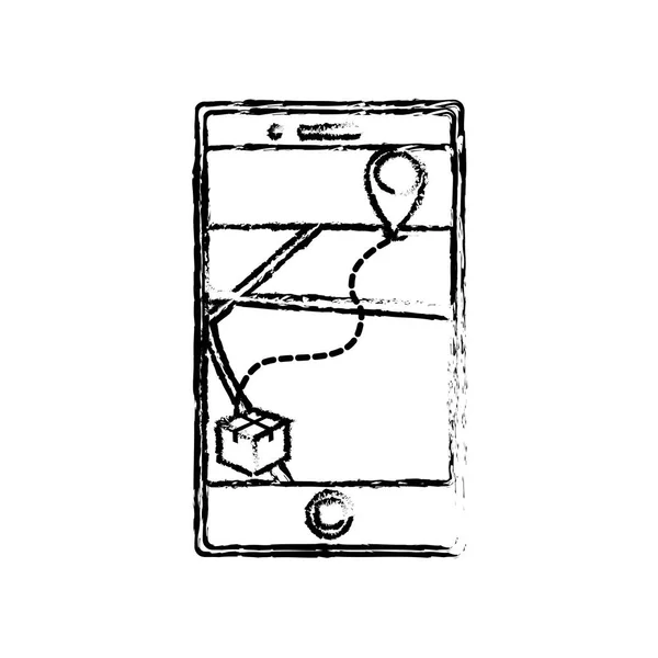 Smartphone Consegna Spedizione Logistica Tema Design Isolato Vettoriale Illustrazione — Vettoriale Stock