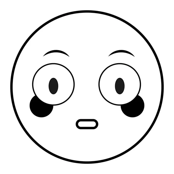 Línea sorprendida cara gesto expresión emoji — Archivo Imágenes Vectoriales