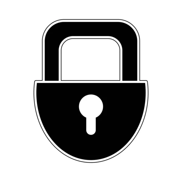 Silhouette cadenas objet de sécurité à l'accès à la vie privée — Image vectorielle