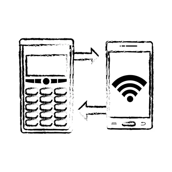 Datáfono y diseño de teléfonos inteligentes — Vector de stock